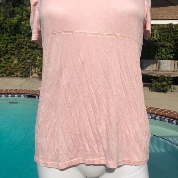 Chelsea28 Pink Shoulder Pleat Tee Size Sm - Picture 7 of 12